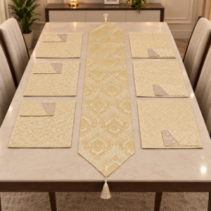 Premium Gold Shingai Table Runner & Placemat Set