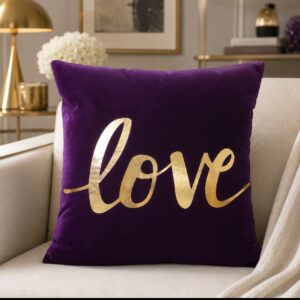 Luxury Laser Cut Applic Cusion Velvet Purple