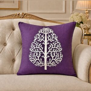 Luxury Laser Cut Applic Cusion Velvet Purple