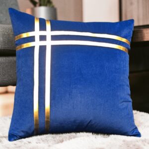 Luxury Laser Cut Cushion Velvet Blue