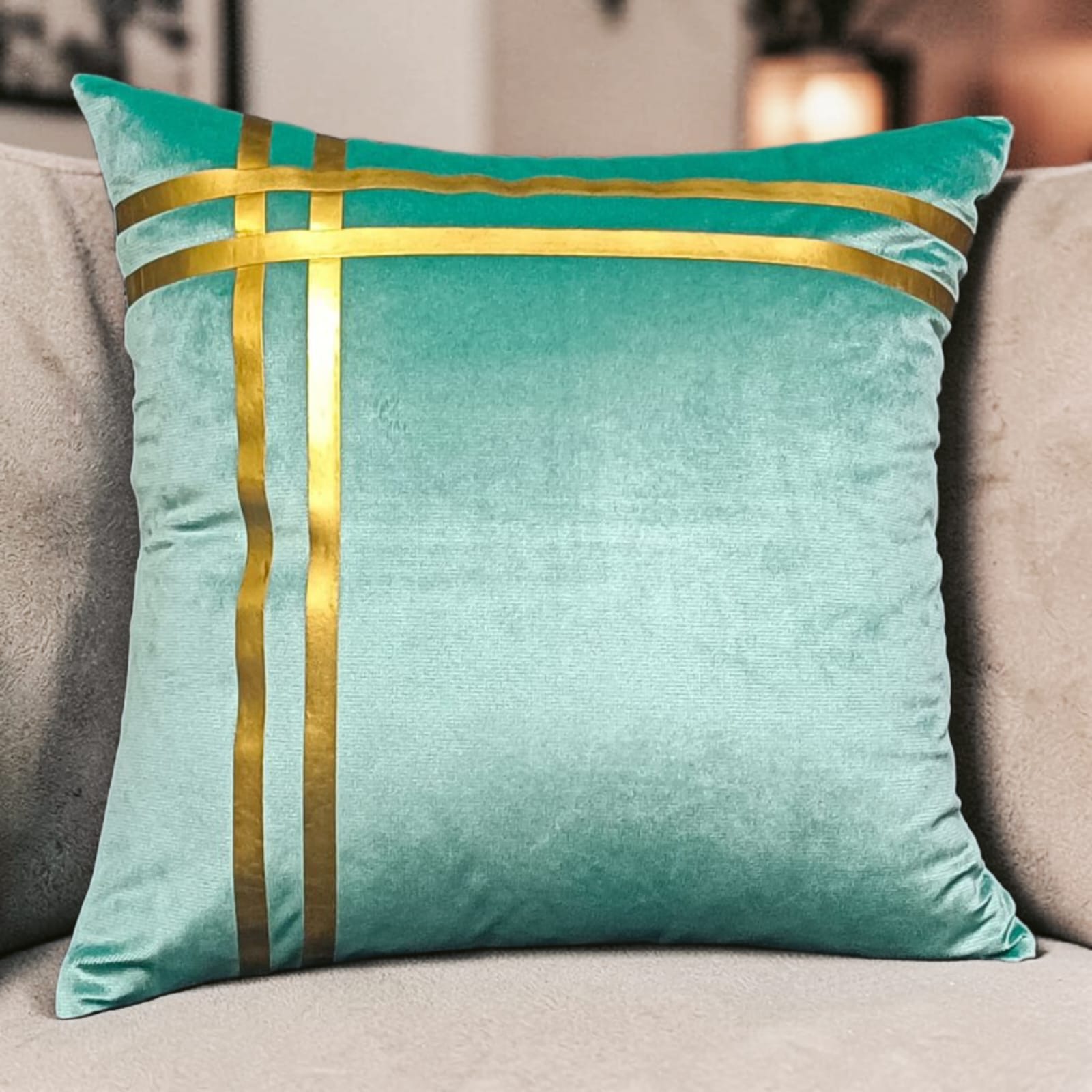 Luxury Laser Cut Cushion Velvet Green