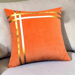 Luxury Laser Cut Cushion Velvet Orange