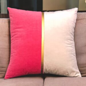 Luxury Patch Work Cushion Velvet Pink White
