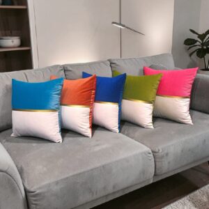 Luxury Patch Work 5pcs Cushions Velvet Mix