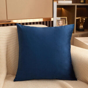 BLUE PACK OF 5 PLAIN VELVET CUSHION COVERS