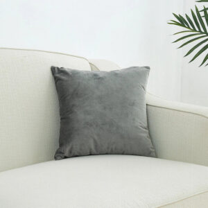 GREY PACK OF 5 PLAIN VELVET CUSHION COVERS
