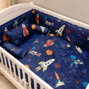 Luxury Baby Cot Bedding Set Blue
