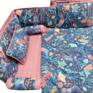 Luxury Baby Cot Bedding Set Blue(Pink)