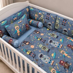 Luxury Baby Cot Bedding Set Light Blue