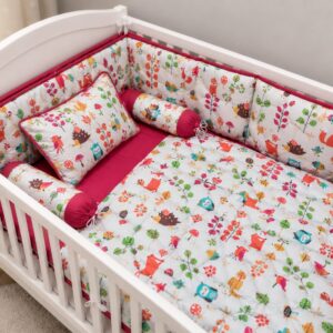 Luxury-Baby-Cot-Bedding-Set-White(Pink)