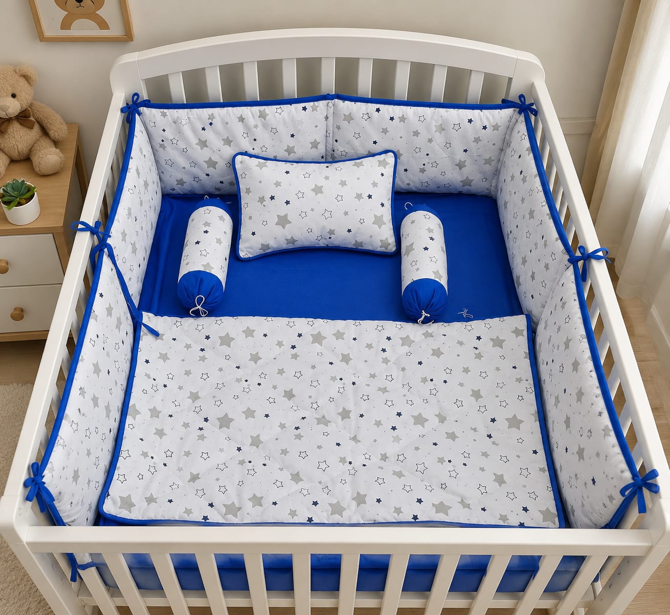 Luxury-Baby-Cot-Bedding-Set-White(Blue)