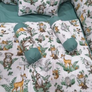 Luxury Baby Cot Bedding Set White(Zinc)