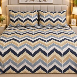 Luxury-Cotton-BedSheet-Blue-Brown-Biege-White