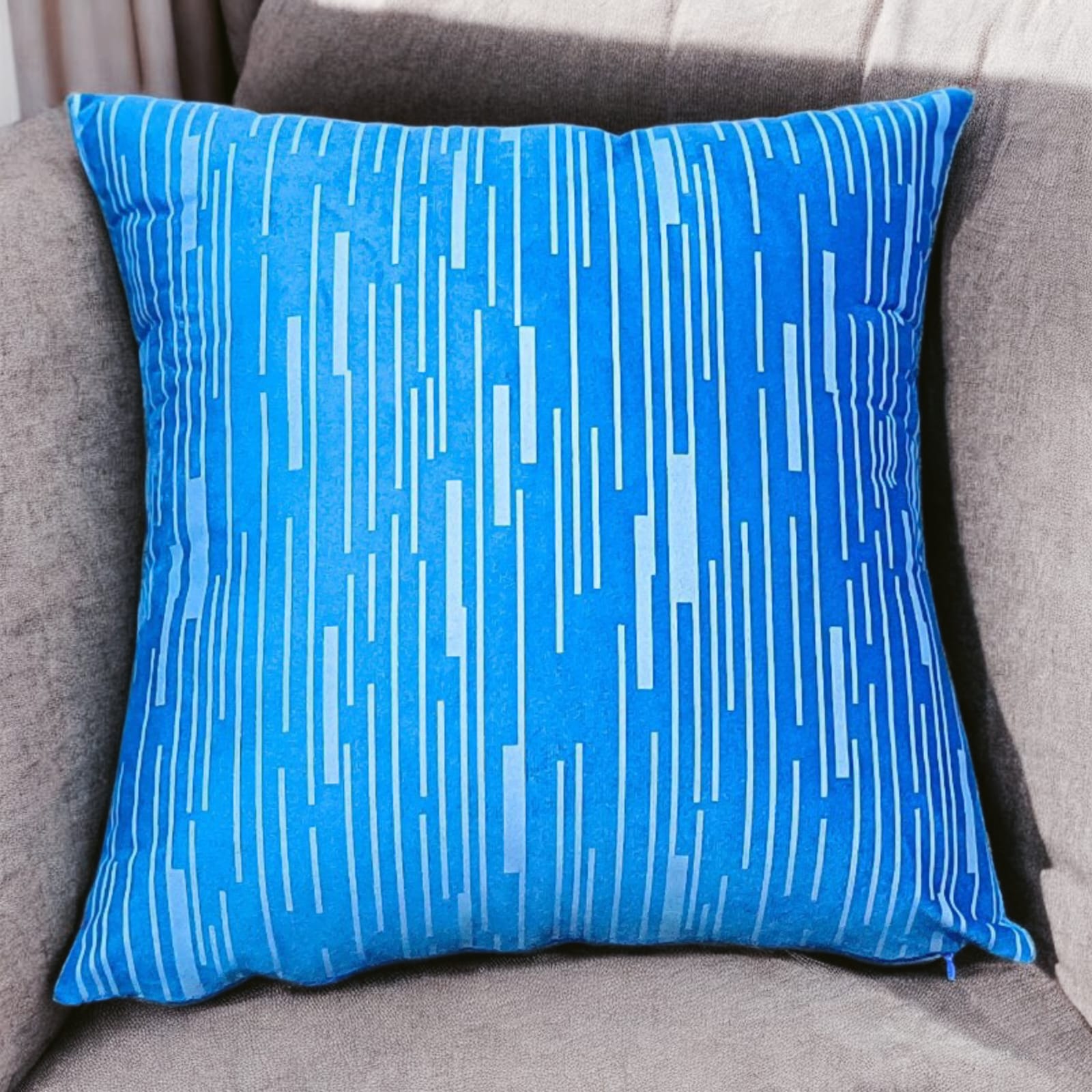 Luxury Cushion Self Print Blue