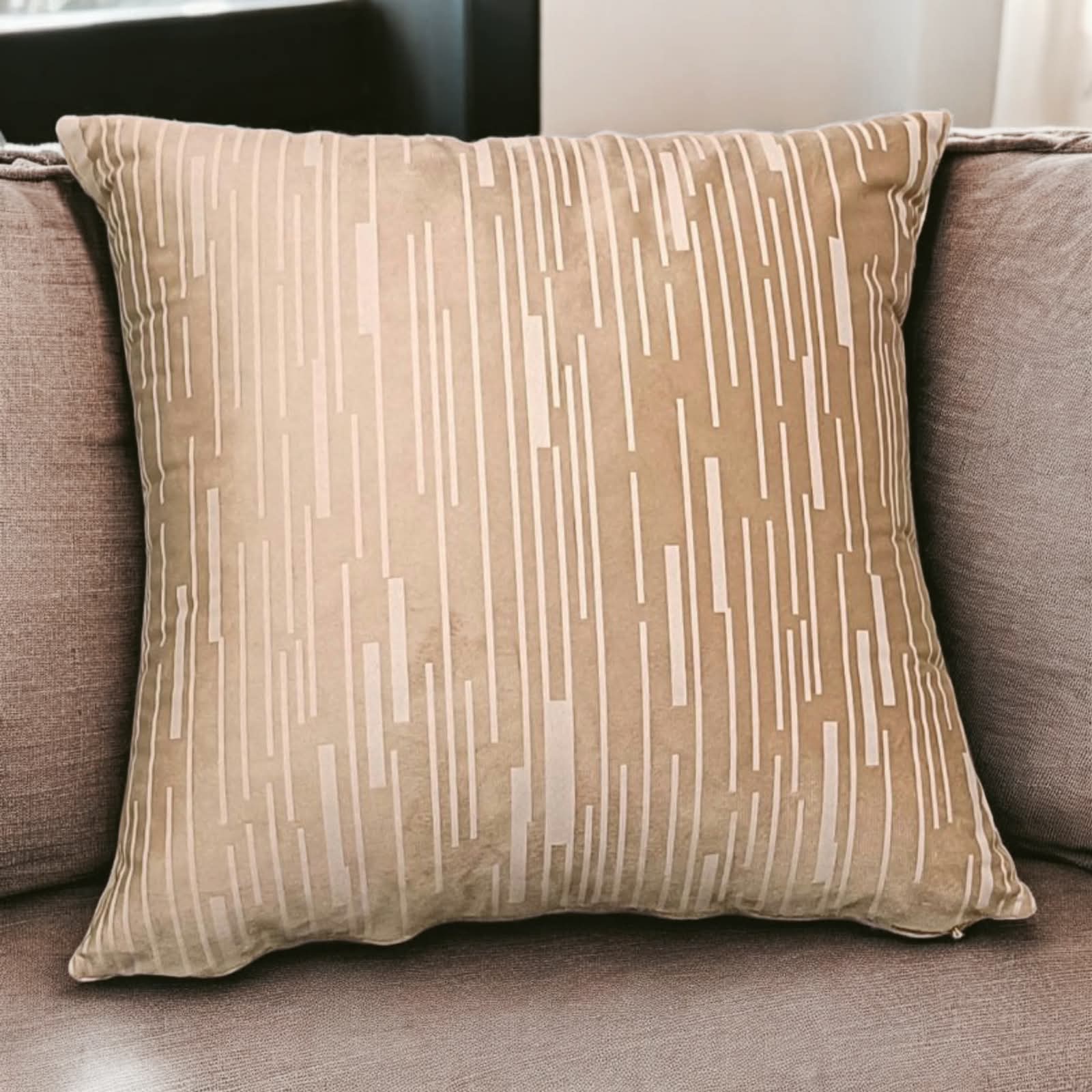 Luxury Cushion Self Print Brown