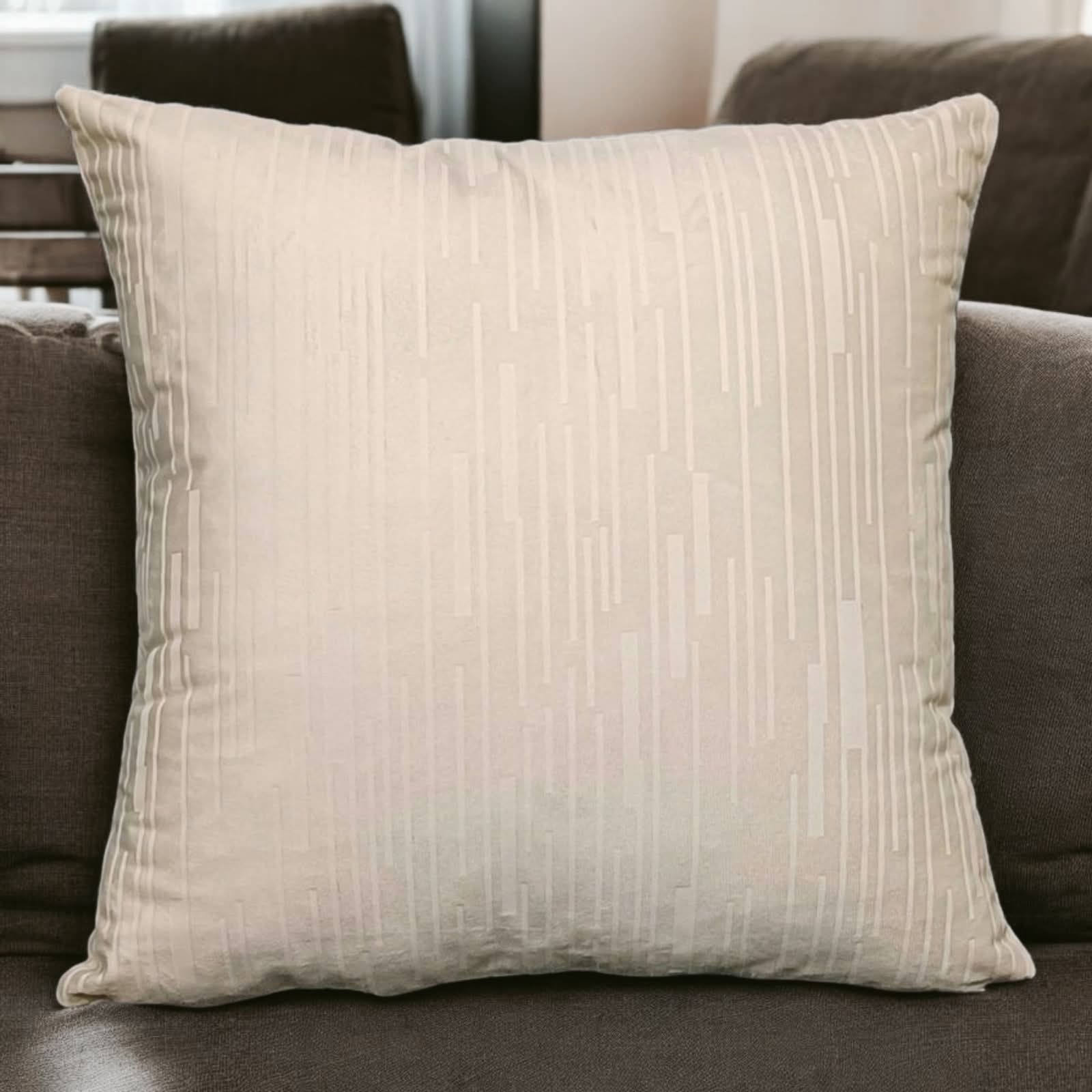Luxury Cushion Self Print Cream
