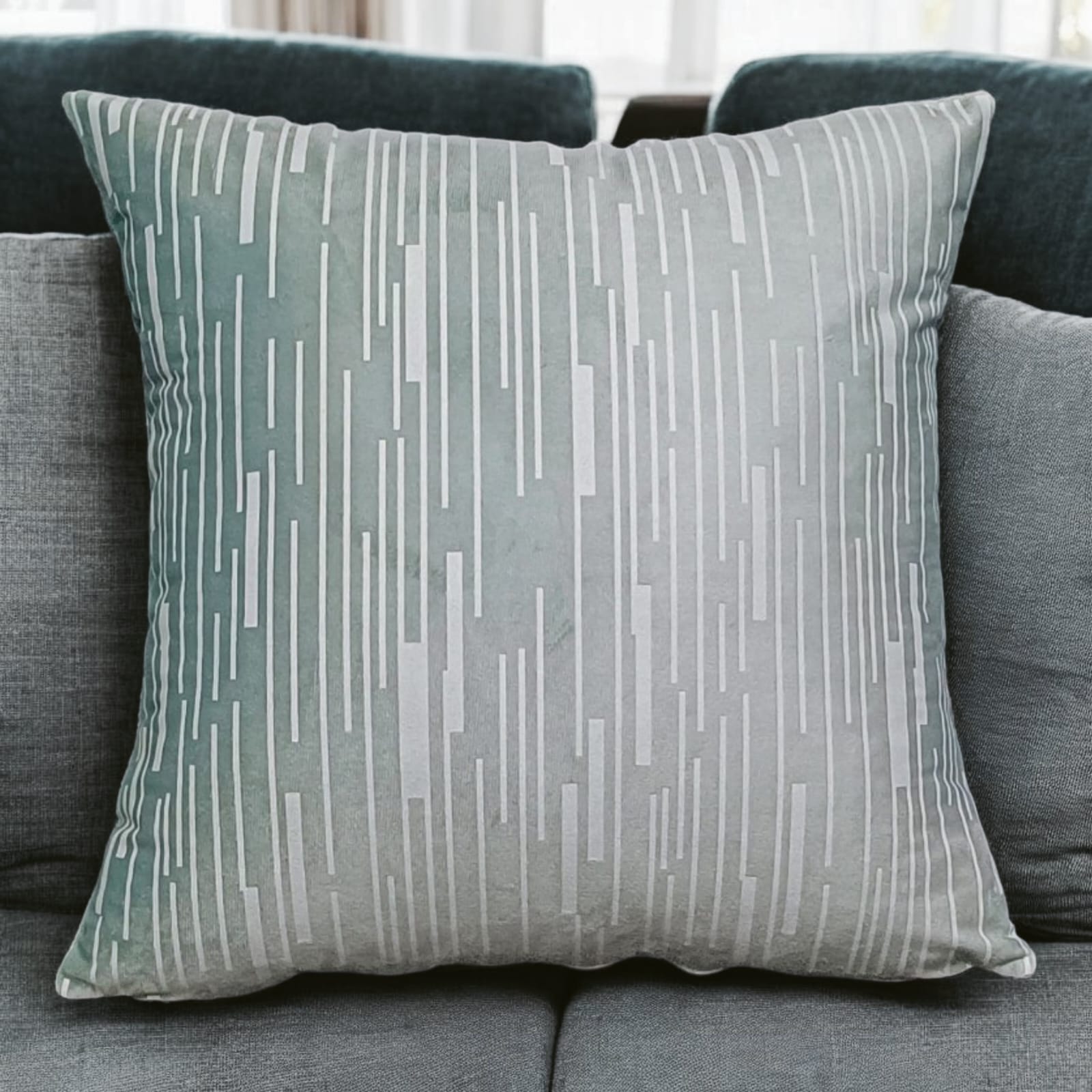 Luxury Cushion Self Print Dark Grey
