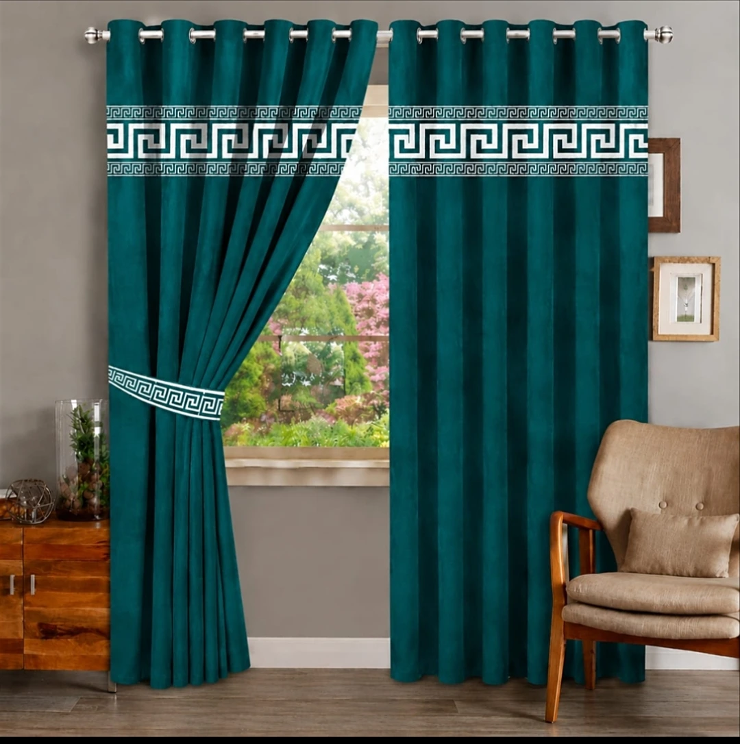Zinc Laser Cut 1 Pair 2 Panels Velvet Curtain