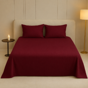 Luxury Export Quality Cotton Pain Bedsheet Maroon