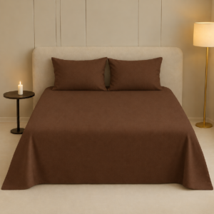 Luxury Export Quality Cotton Pain Bedsheet Brown