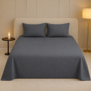 Luxury Export Quality Cotton Plain Bedsheet Grey