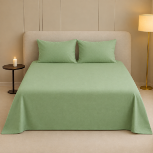 Luxury Export Quality Cotton Plain Bedsheet Light Green