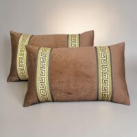 Luxury-Patch-Work-Versachi-Border-Cushion-Velvet-Brown