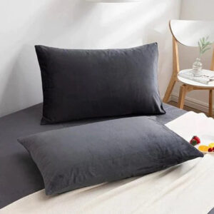 Luxury Pillow Cover 2Pcs Velvet Dark Grey