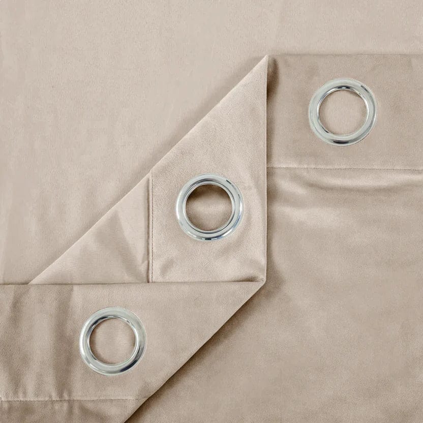 White Plain 1 Pair 2 Panels Velvet Curtain