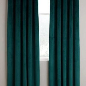 Zinc Plain 1 Pair 2 Panels Velvet Curtain
