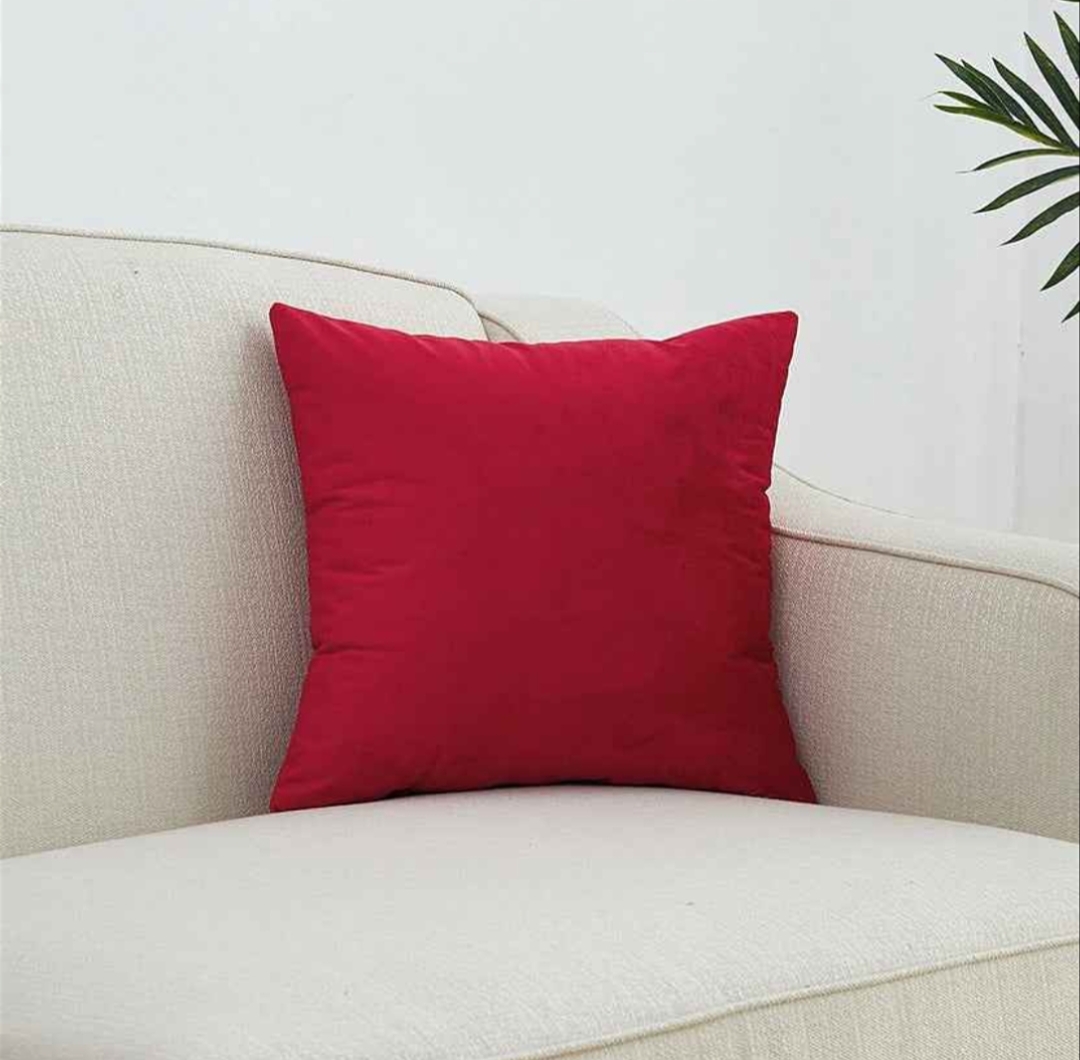 Luxury-Plain-Cushion-Velvet-Red