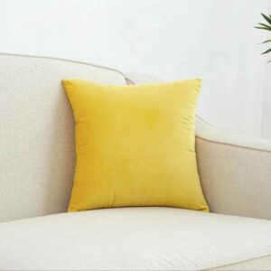 luxury-plain-cushion-velvet-yellow
