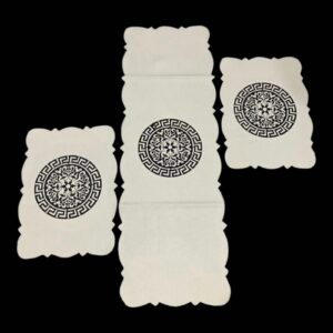 Off White 3 PCs Table Runner Set Jute Fabric