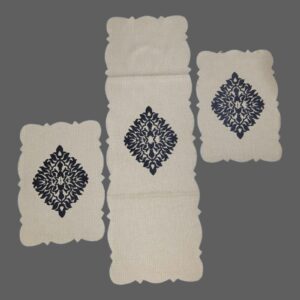 Skin Gold 3 PCs Table Runner Set Jute Fabric