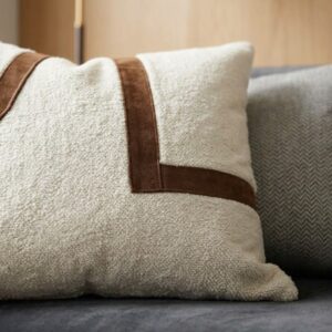 Modern Bouclé & Suede Patchwork Decorative Cushion Cover