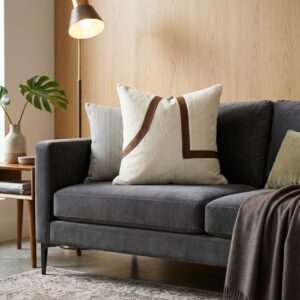Modern Bouclé & Suede Patchwork Decorative Cushion Cover